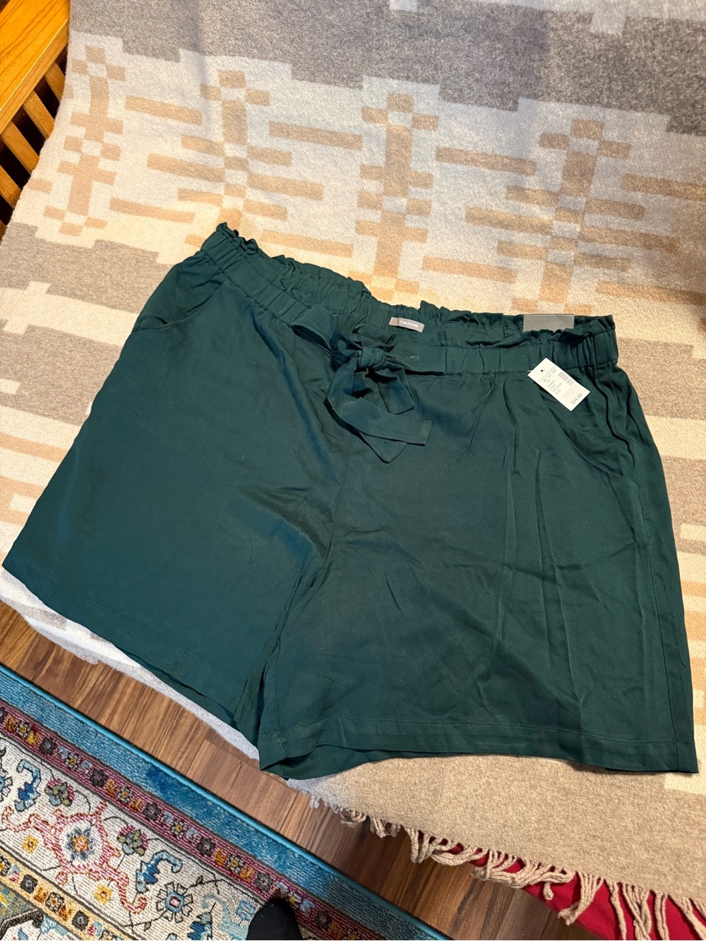 Maurices Forest Green Elastic Waist Tie-Front Women’s Shorts